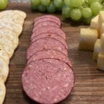 Beef Summer Sausage with Crackers and Cheese