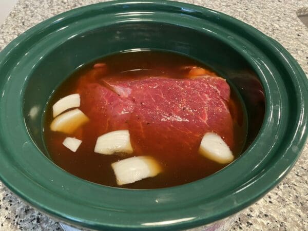 Beef Chuck Roast and Onions in Crock-Pot